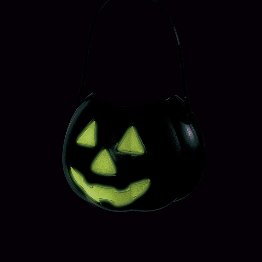 Seau à bonbons Citrouille phosphorescente noir 