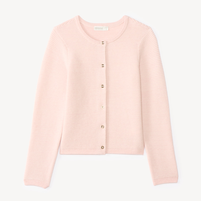 Gilet fille en tricot uni 