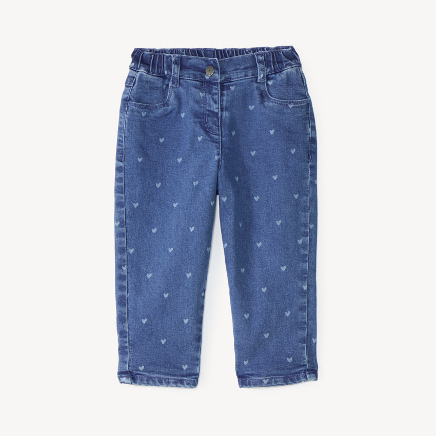 Jean barrel bébé fille imprimé cœurs 