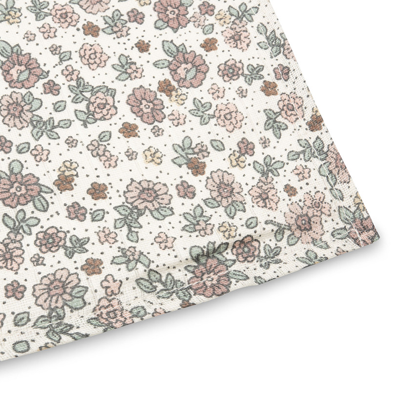 Lot de 2 langes en gaze de coton 115 x 115 cm Retro Flowers 