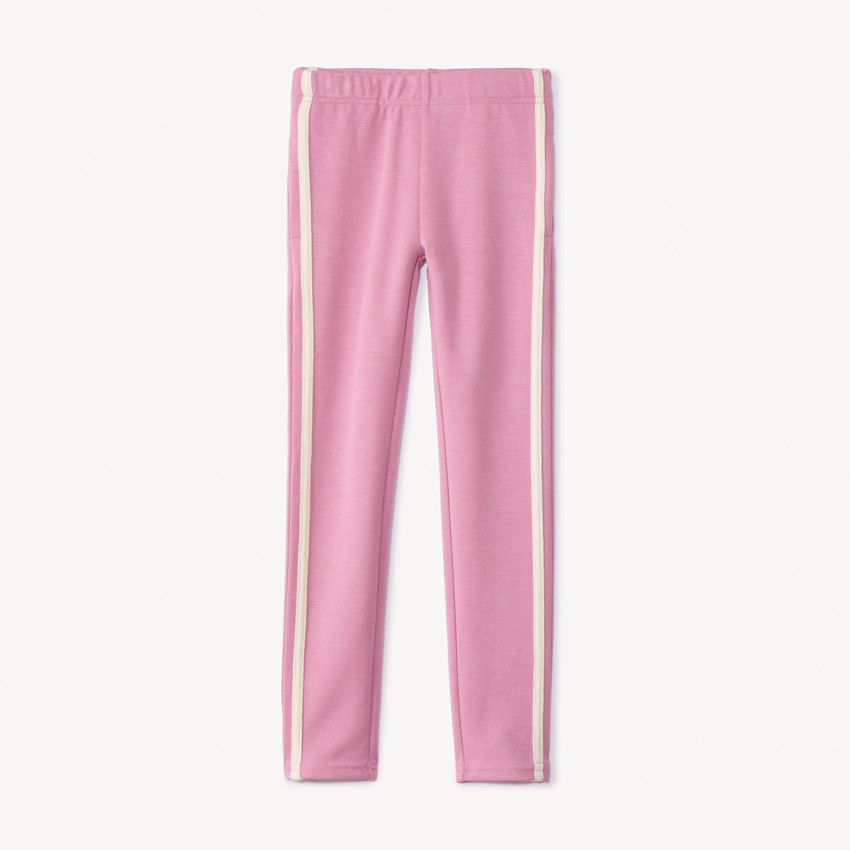 Caleçon uni en molleton et bandes contrastantes pour fille 