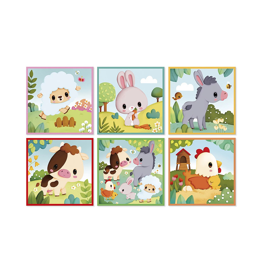 9 cubes des animaux de la ferme  