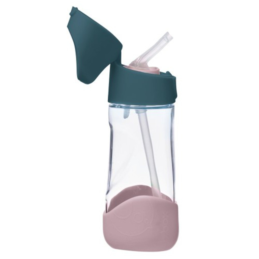 Gourde Tritan avec paille silicone pou renfants 450ml Indigo Rose 