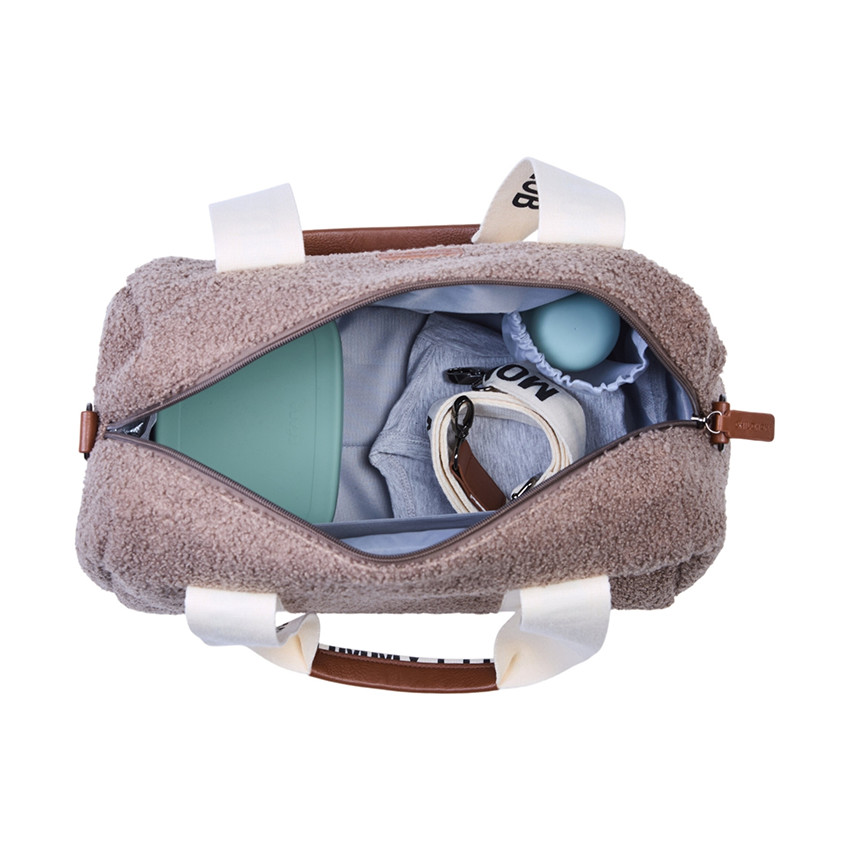 Sac à langer Mommy Club Signature en teddy Brun clair 