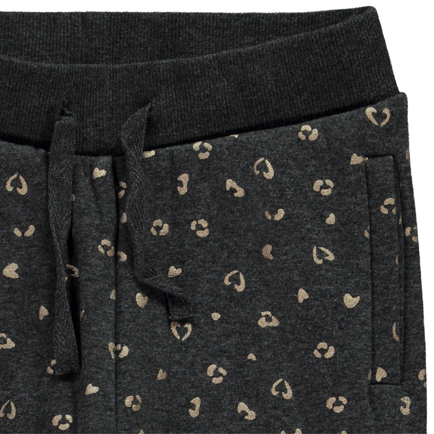 Pantalon de jogging imprimé cœurs en contrecollé pour fille 