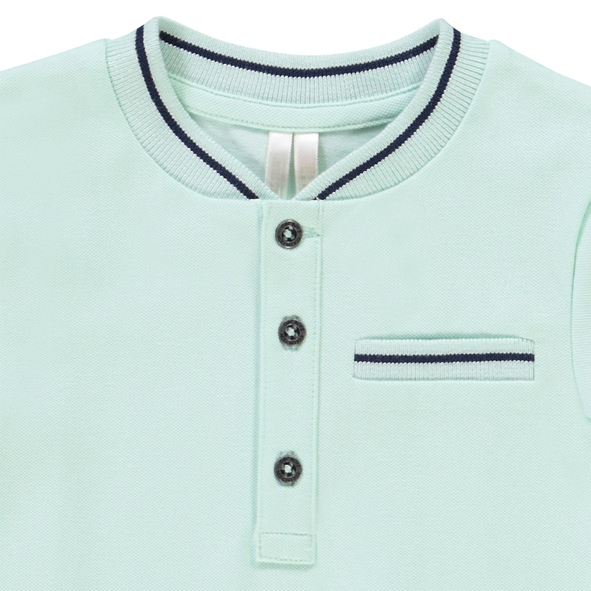 Polo manches courtes en coton uni col teddy pour bébé garçon 