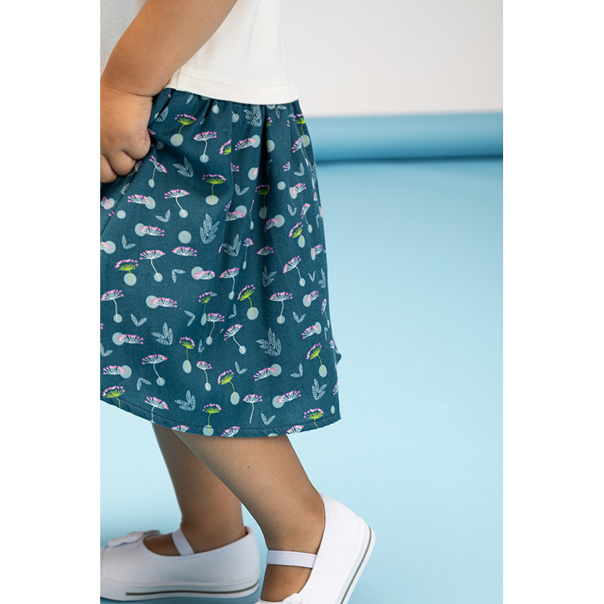 Robe manches courtes 2 en 1 en jersey imprimé fillette pour bébé fille 