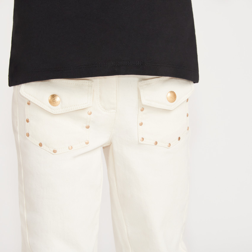 Jean flare avec poches plaquées pour fille 