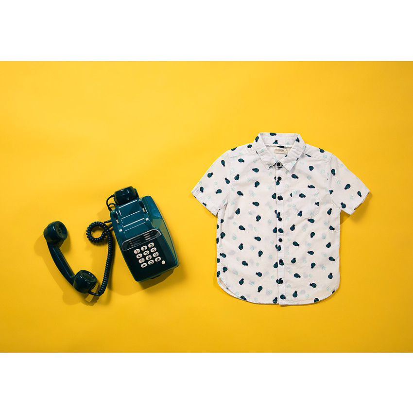 Chemise manches courtes imprimé ananas pour garçon 