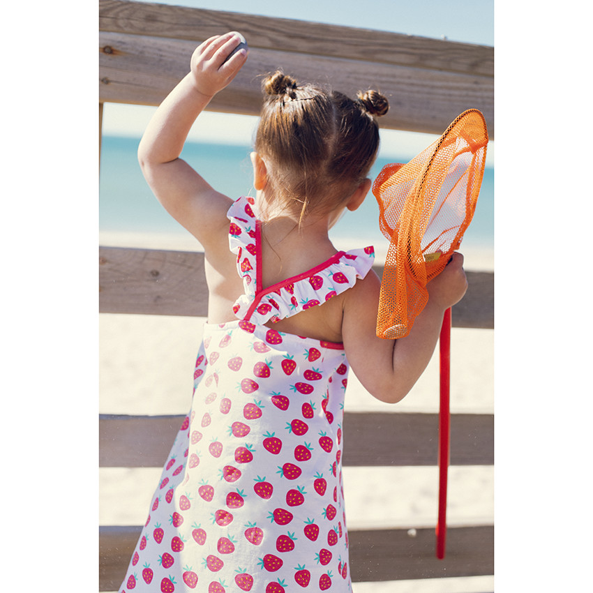 Robe imprimée à bretelles volantées pour bébé fille 