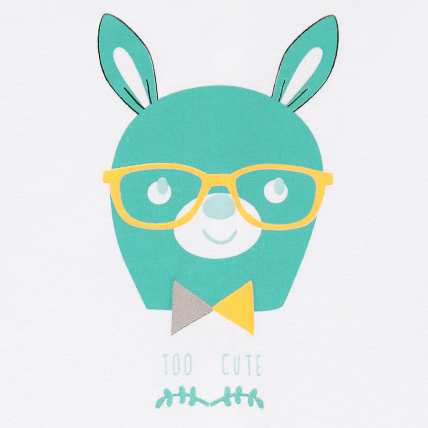 Ensemble avec tee-shirt print lapin et short à poches 