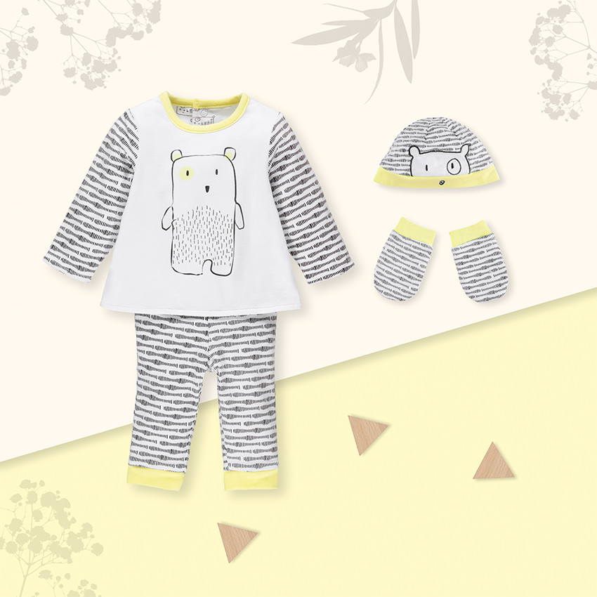Ensemble réversible en jersey print oursons 