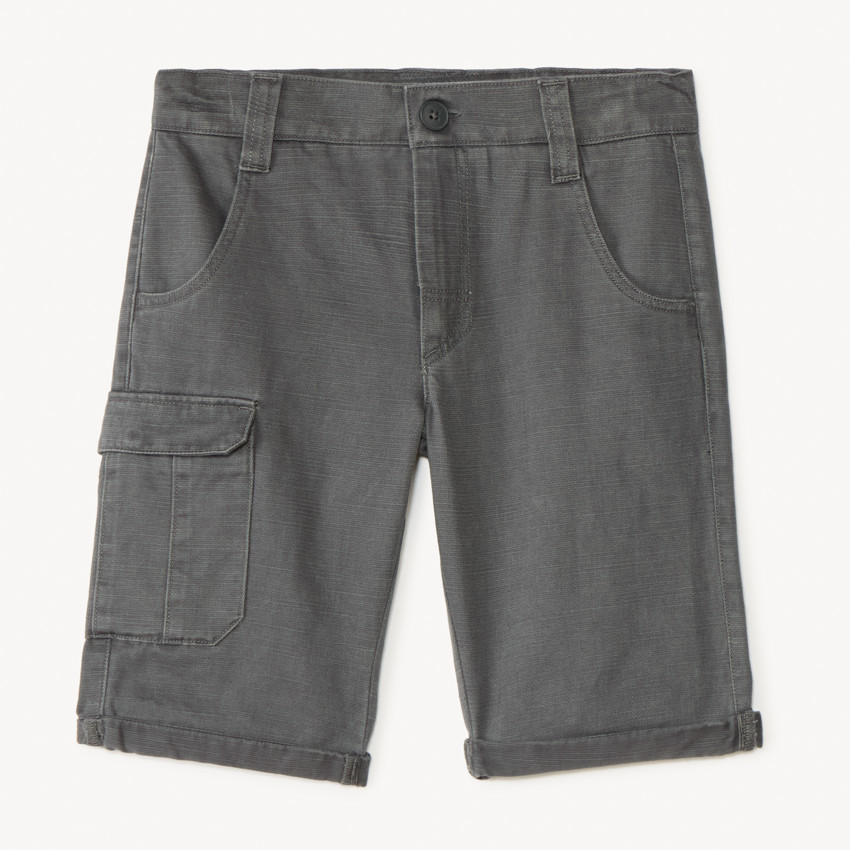 Bermuda en toile texturée avec poche façon cargo pour garçon 