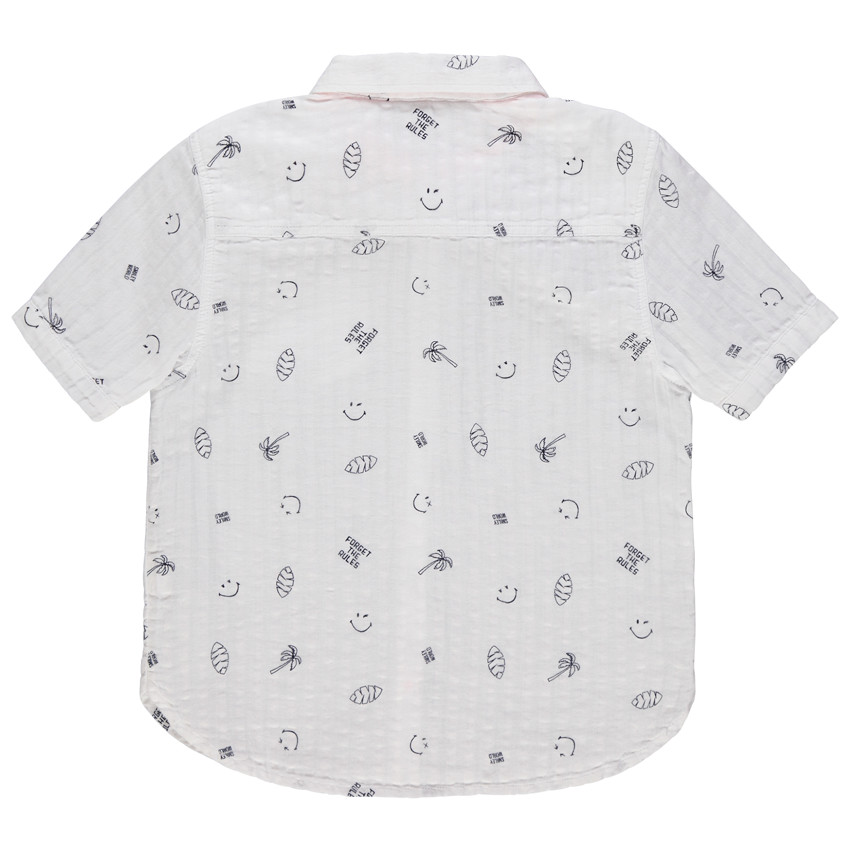 Chemise manches courtes en coton à imprimé SmileyWorld pour enfant garçon 