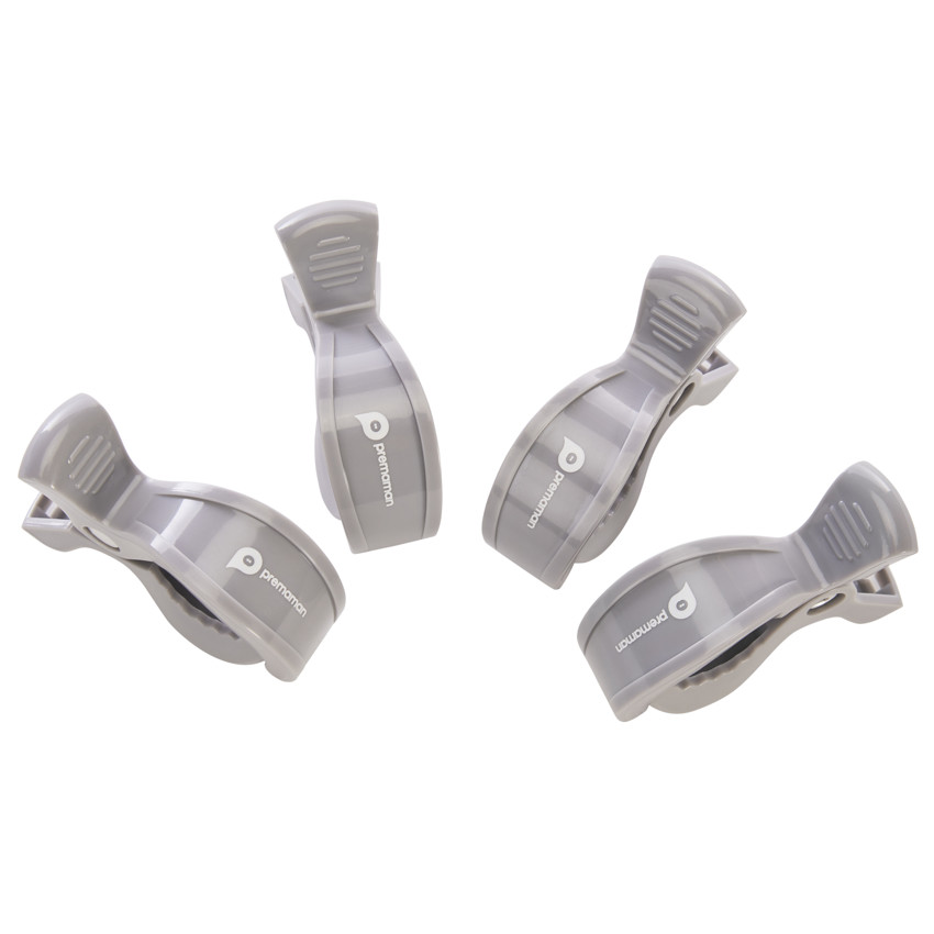 Lot de 4 pinces universelles pour poussette gris 