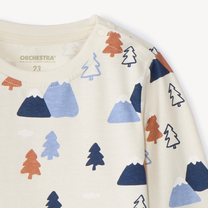 T-shirt manches longues imprimé fantaisie pour bébé garçon 