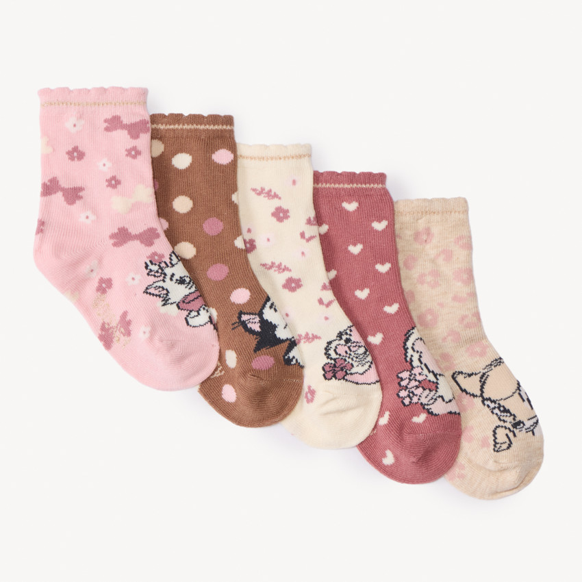 Lot de 5 paires de chaussettes à motifs Disney pour bébé fille