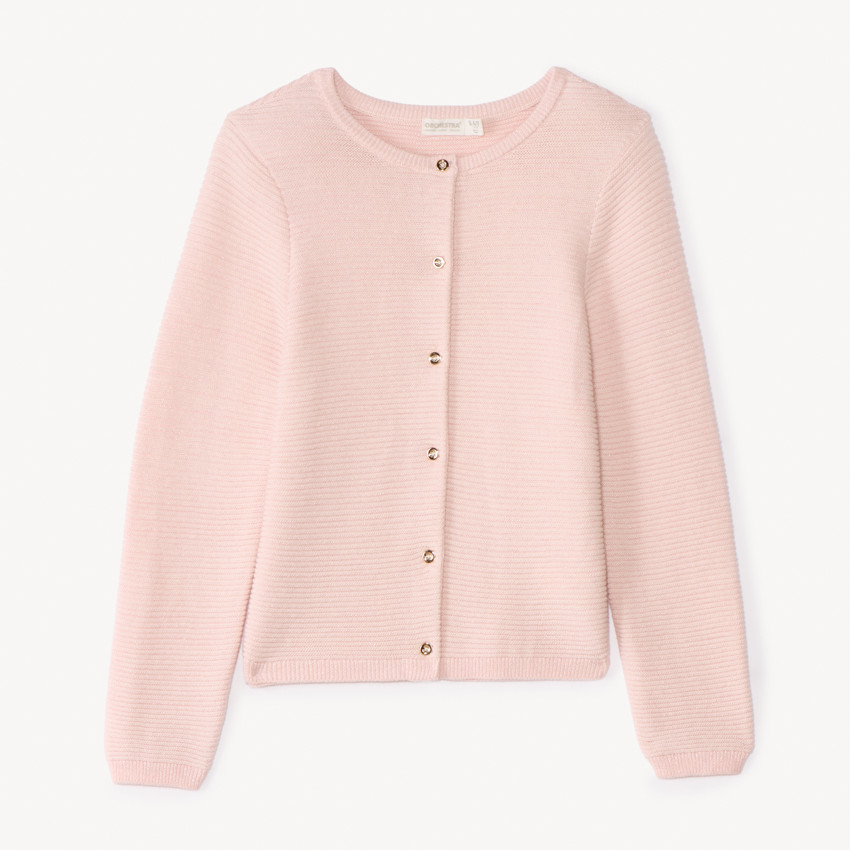 Gilet en tricot uni fantaisie et scintillant pour fille 