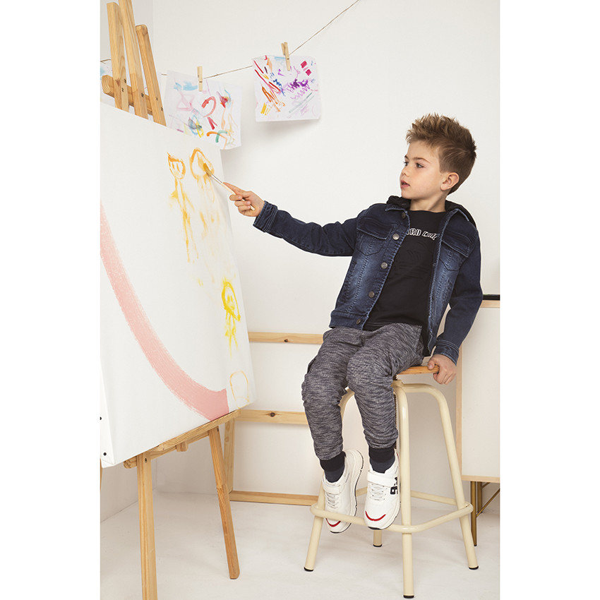 Veste en jean à capuche matelassée 