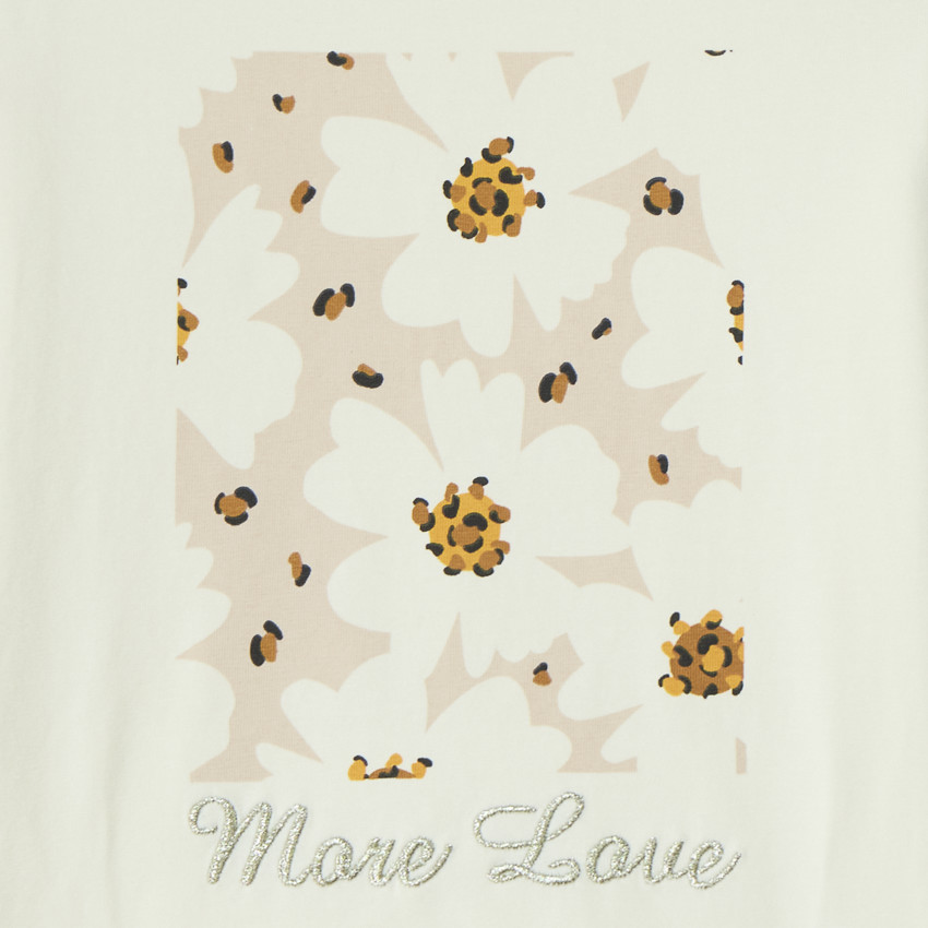 T-shirt manches longues print fleurs pour fille 