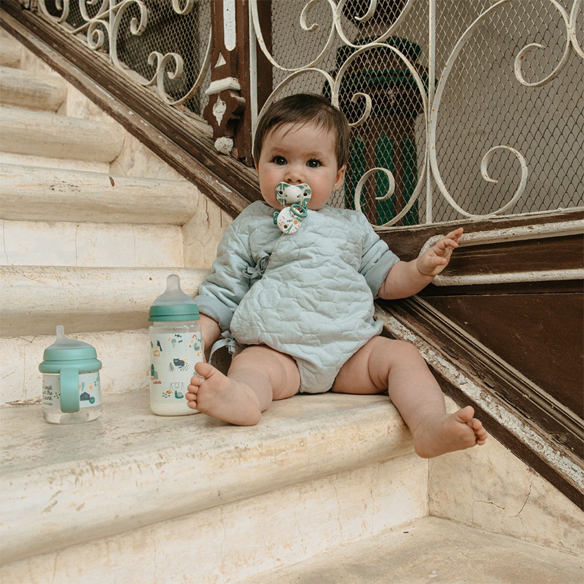 Lot de 2 sucettes silicone SX Pro 6-18M Walk in the park vert 