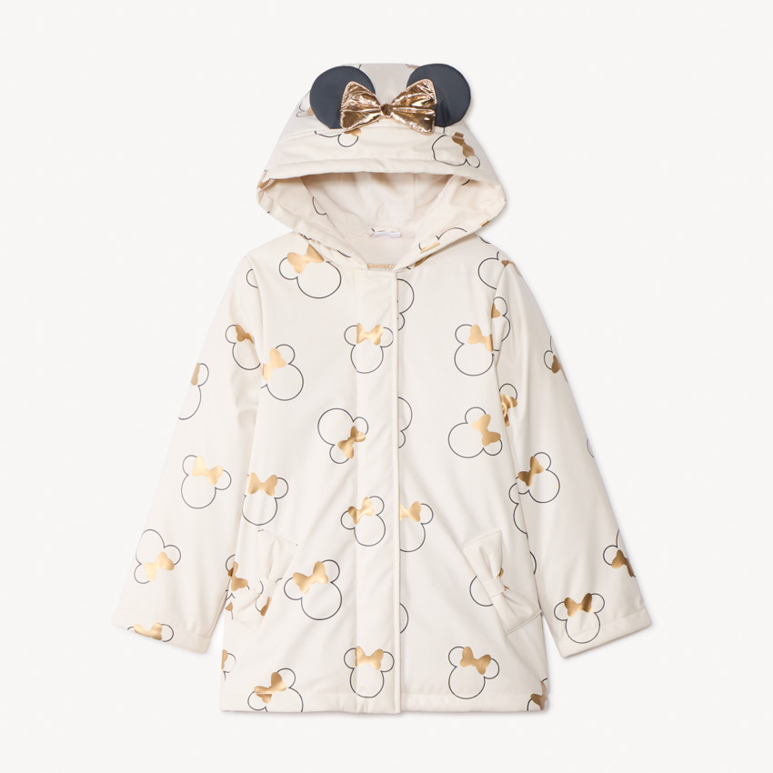 Parka en gomme avec imprimé et oreilles 3D Minnie Disney pour fille