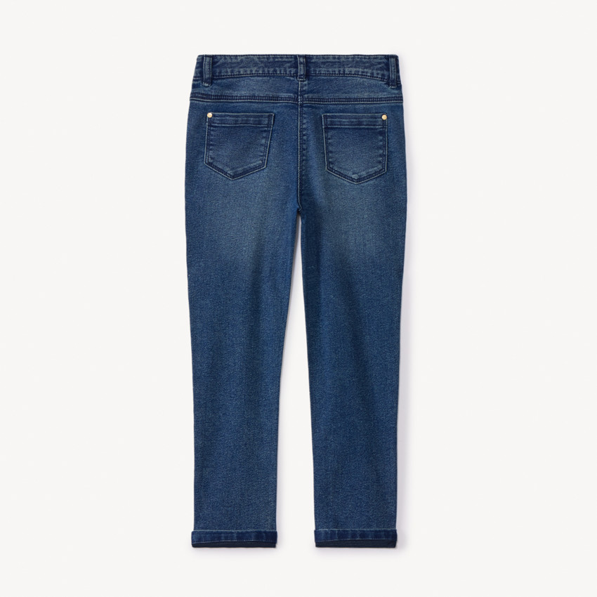 Jean slim en denim effet délavé pour fille 