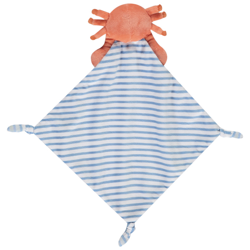 Doudou mouchoir crabe en velours pour bébé  