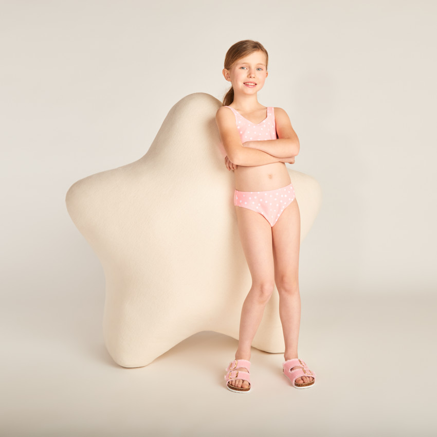 Maillot de bain 2 pièces à pois brassière + culotte pour fille 