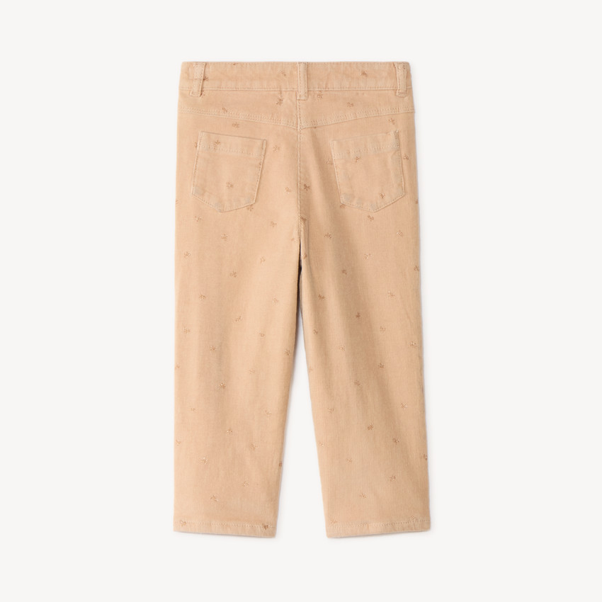 Pantalon slim en velours bébé fille imprimé fantaisie 