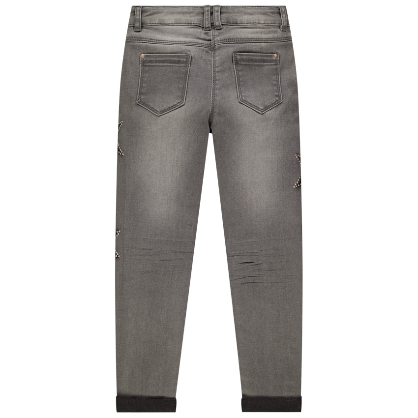 Jean slim à étoiles et strass fantaisie 