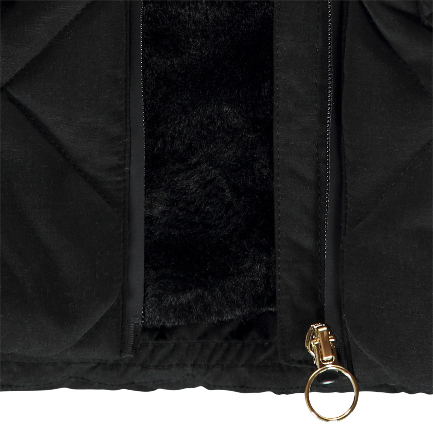 Doudoune manches longues en twill et sherpa + gilet pour fille 