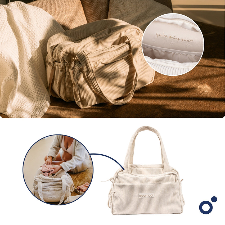 Sac à langer Fluffy Corduroy Beige 