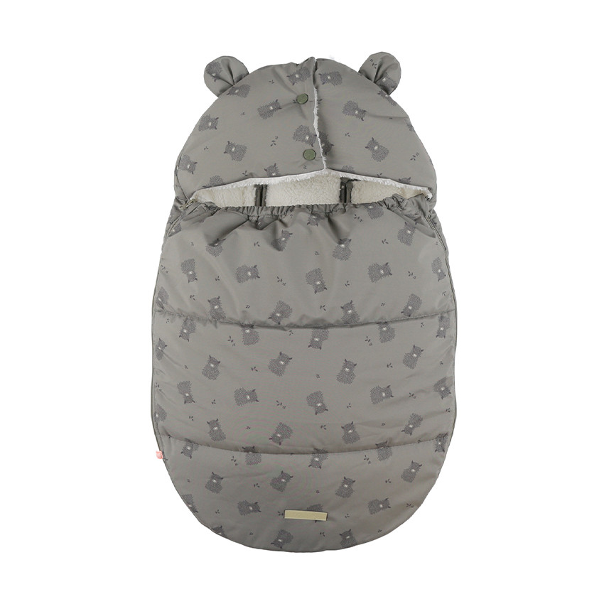 Chancelière déperlante 3-36M imprimé vaches kaki 