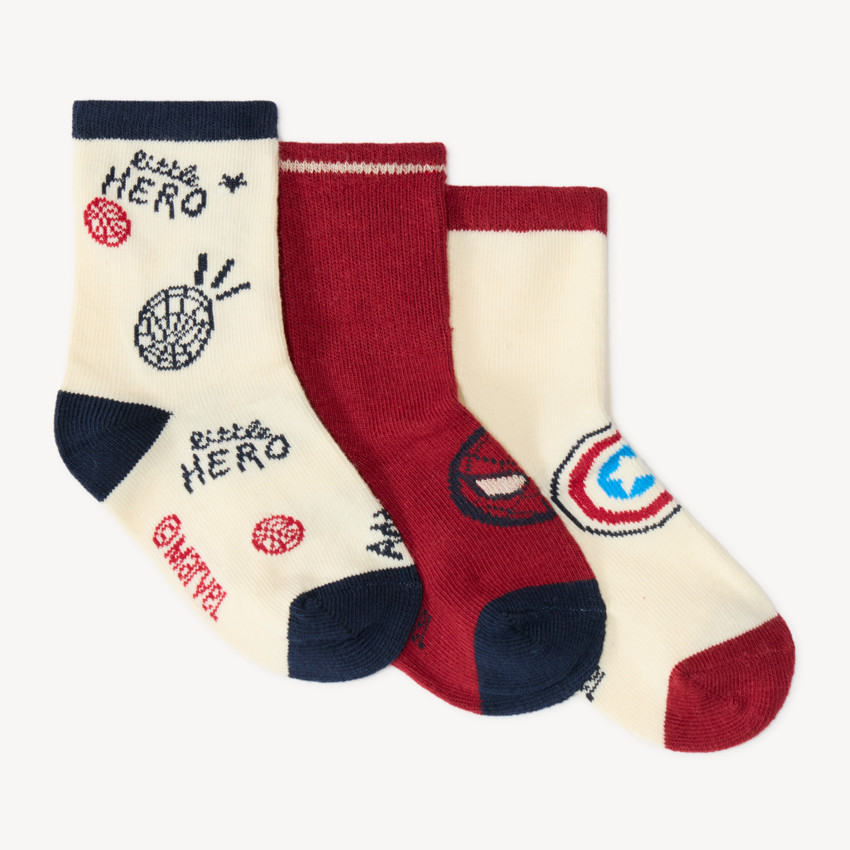 Lot de 3 paires de chaussettes bébé garçon à motifs Marvel 