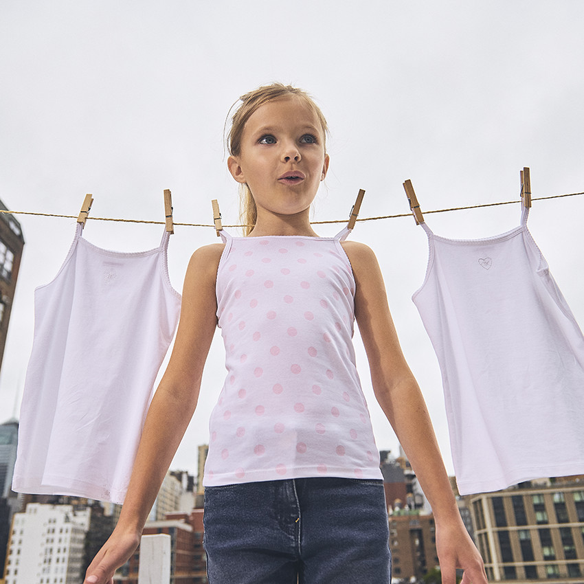 Lot de 3 maillots de corps à bretelles pour fille 