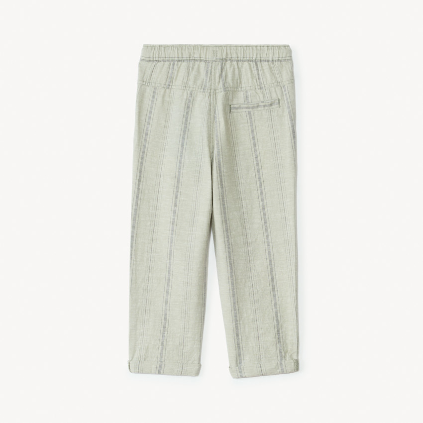 Pantalon droit en toile à rayures verticales pour bébé garçon 