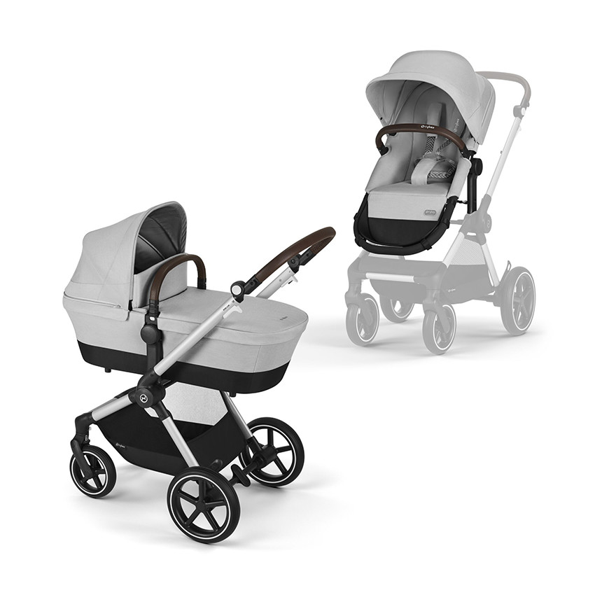 Poussette 2 en 1 convertible Eos Lux silver/lava grey 