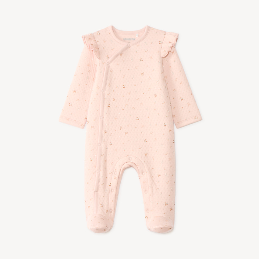 Dors-bien bébé fille matelassé à pression motifs fantaisie