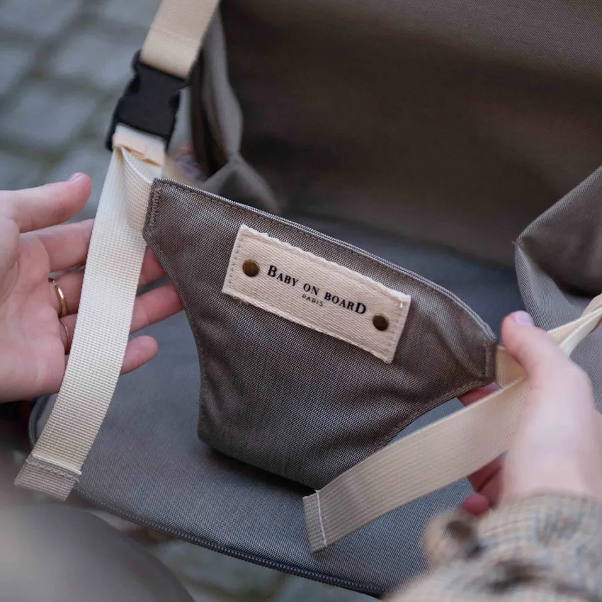 Sac à langer/sac à dos Agathe - Gris/beige 