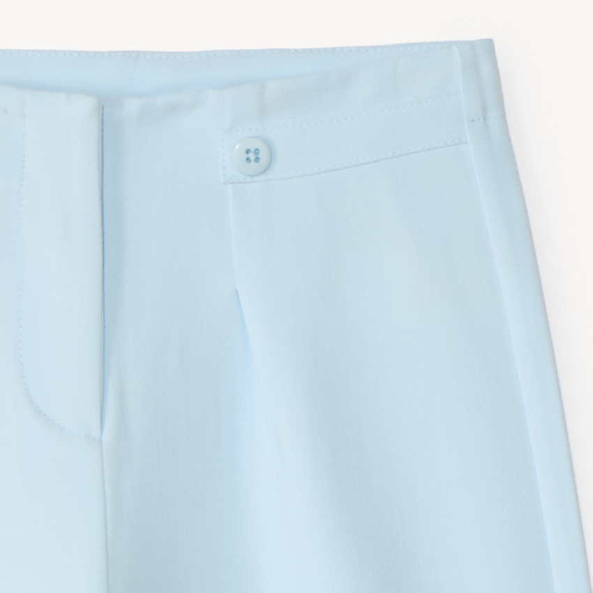 Pantalon large à pinces et fleur brodée pour fille 