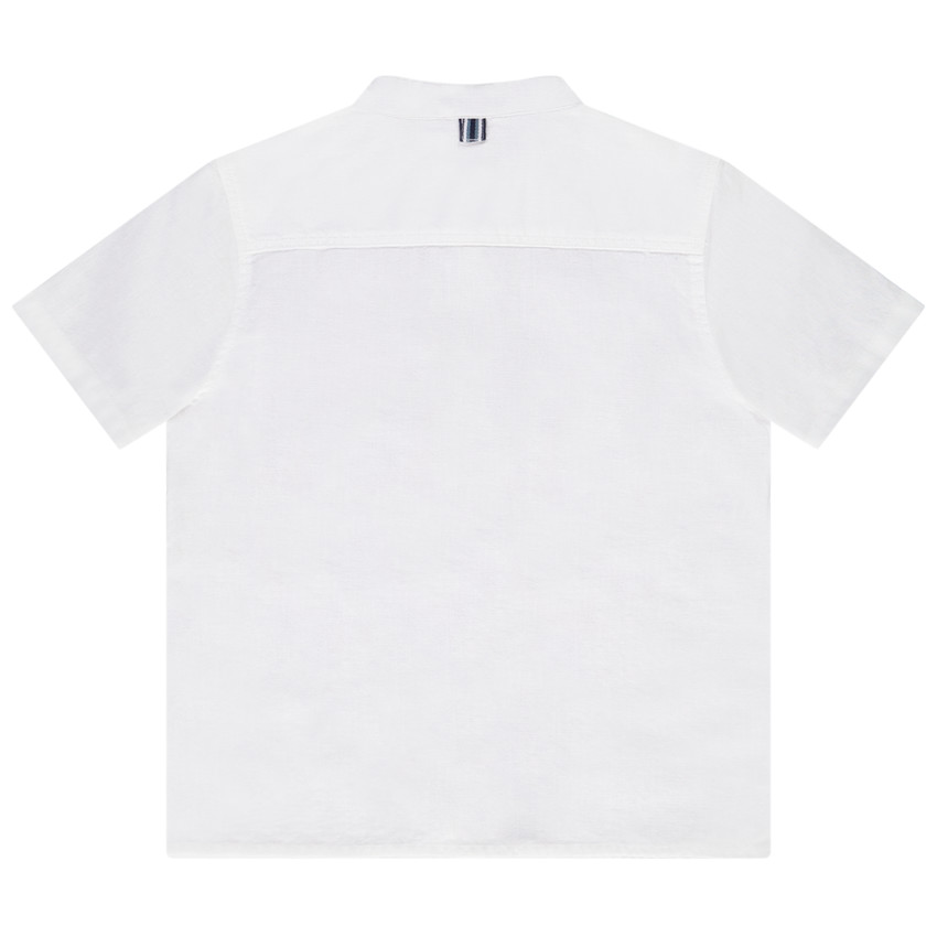 Chemise manches courtes unie col mao pour garçon 
