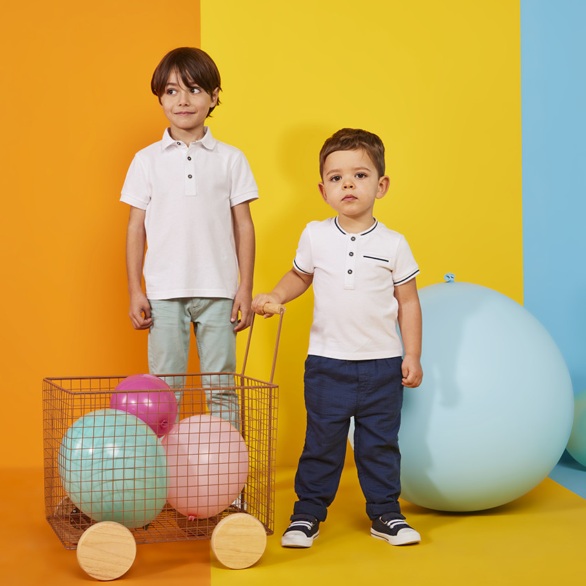 Pantalon slim uni effet crinkle pour garçon 