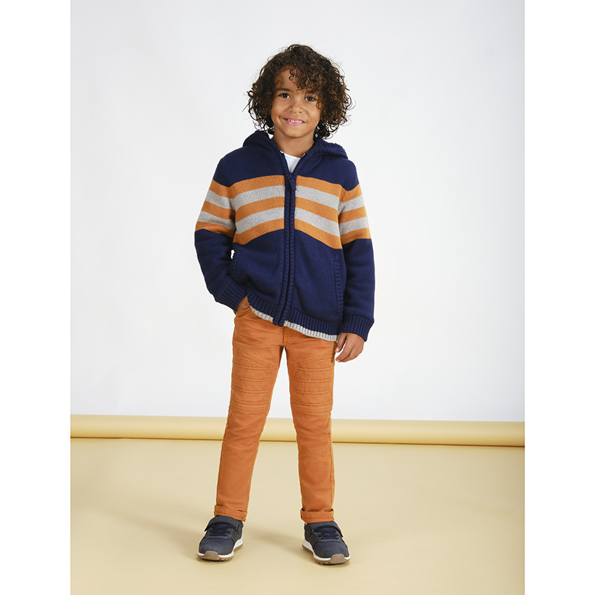 Pantalon en toile surteint à ceinture amovible pour enfant garçon 