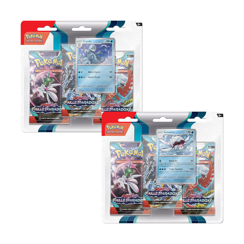 Pack 3 boosters Pokémon Écarlate et Violet - Faille Paradoxe (modèle aléatoire) 