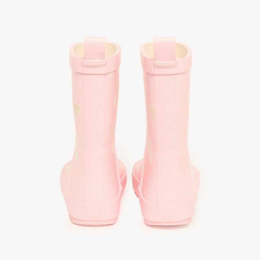 Bottes de pluie fille rose clair à motifs cœur 