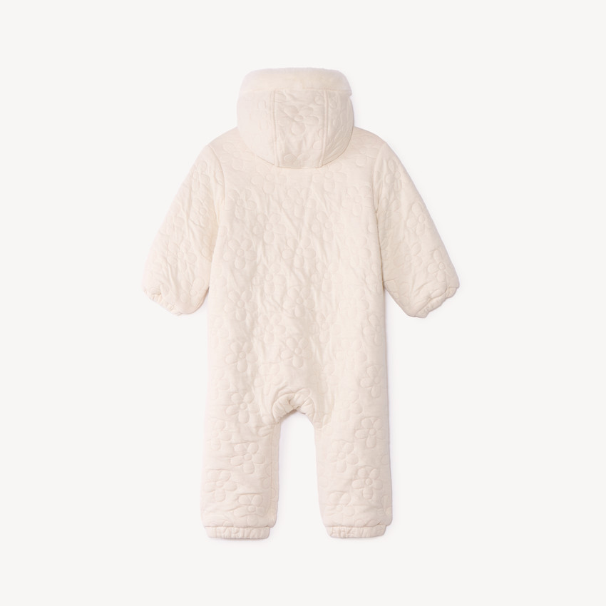 Combi-pilote bébé fille matelassé fleurs  