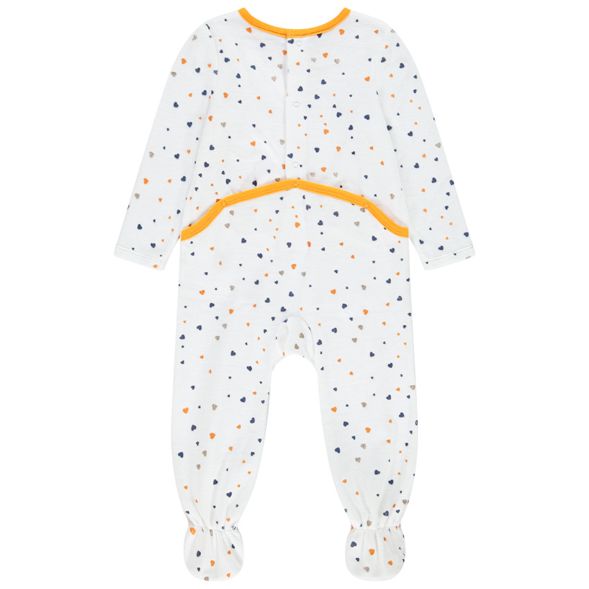 Lot de 2 dors-bien en velours motifs coeurs pour bébé fille 