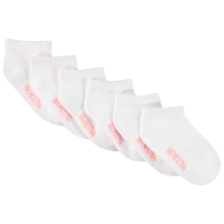 Lot de 6 paires de chaussettes courtes unies pour fille 