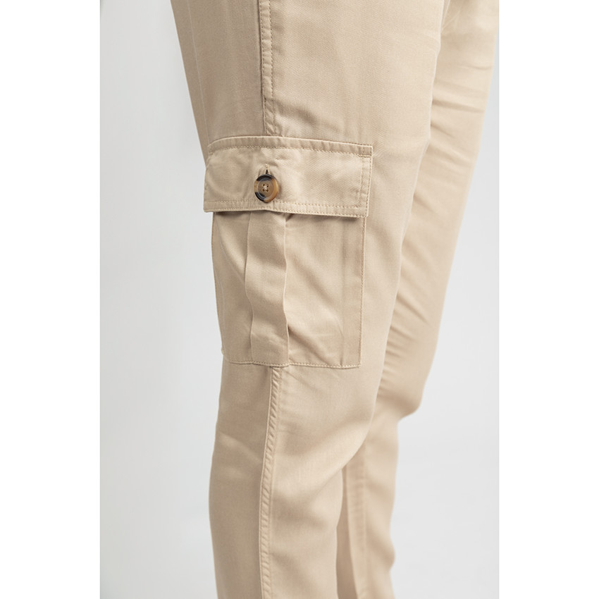 Pantalon de grossesse fluie uni à poches 
